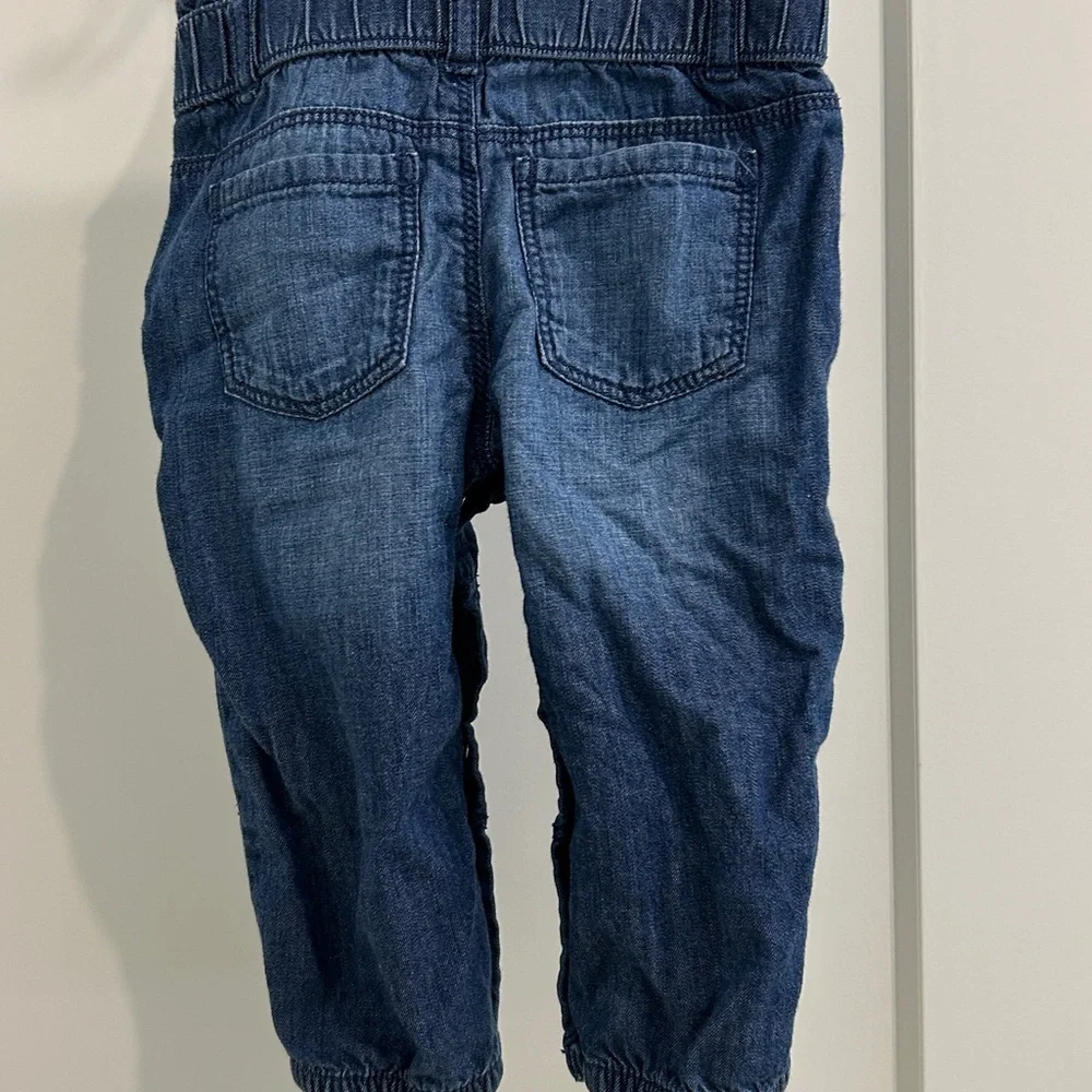OshKosh B'gosh Denim Bib Overalls Blue Jean Jogger Style |Size 9 months